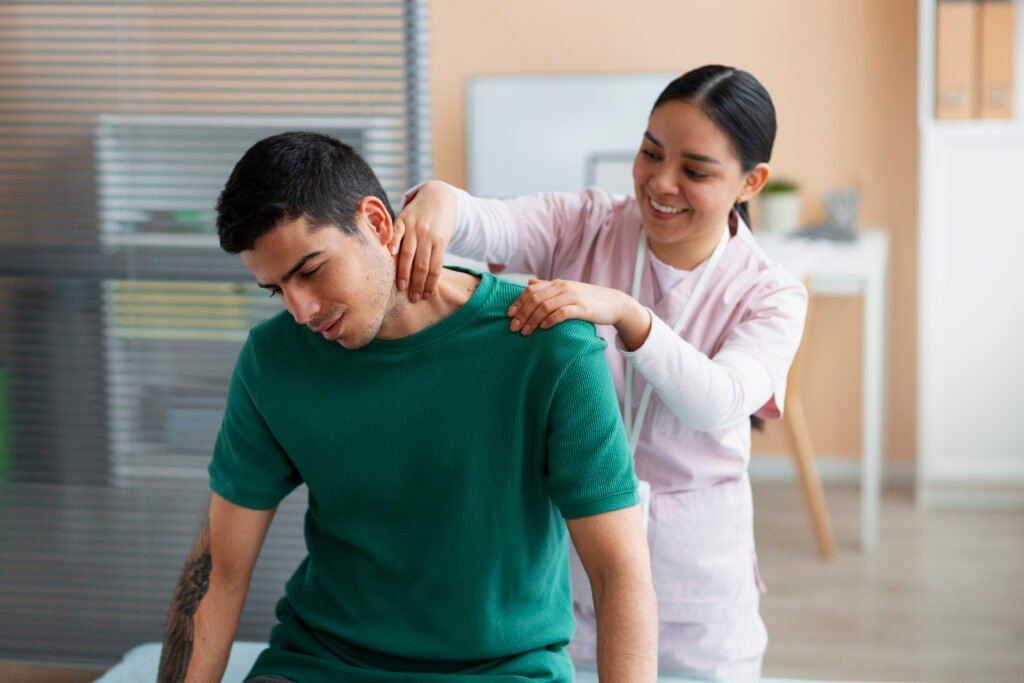 doctor helping patient rehabilitation (2)